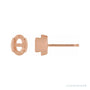 Sapphire Row Oval Half-Bezel Stud Earrings setting in 14K Rose Gold, shown with a center stone (sold separately)