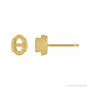 Sapphire Row Oval Half-Bezel Stud Earrings setting in 14K Yellow Gold, shown with a center stone (sold separately)