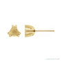 Sapphire Row Trillion U-Prong Stud Earrings setting in 14K Yellow Gold, shown with a center stone (sold separately)