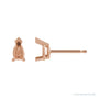 Sapphire Row Pear 3-Prong V-End Stud Earrings setting in 14K Rose Gold, shown with a center stone (sold separately)