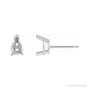 Sapphire Row Pear 3-Prong V-End Stud Earrings setting in 14K White Gold, shown with a center stone (sold separately)