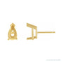 Sapphire Row Pear 3-Prong V-End Stud Earrings setting in 14K Yellow Gold, shown with a center stone (sold separately)