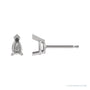 Sapphire Row Pear 3-Prong V-End Stud Earrings setting in Platinum, shown with a center stone (sold separately)