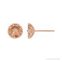 Sapphire Row Pearl Scroll Earrings setting in 14K Rose Gold, shown without a pearl (pearl sold separately)