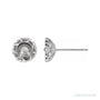 Sapphire Row Pearl Scroll Earrings setting in Platinum, shown without a pearl (pearl sold separately)