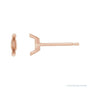 Sapphire Row Solitaire V-Prong Stud Earrings setting in 14K Rose Gold, shown with a center stone (sold separately)
