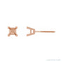 Sapphire Row Square V-End Stud Earrings setting in 14K Rose Gold, shown with a center stone (sold separately)