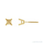 Sapphire Row Square V-End Stud Earrings setting in 14K Yellow Gold, shown with a center stone (sold separately)