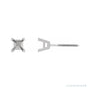 Sapphire Row Square V-End Stud Earrings setting in Platinum, shown with a center stone (sold separately)