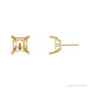 Sapphire Row Square 4-Prong Fleur-de-lis Earrings setting in 14K Yellow Gold, shown with a center stone (sold separately)