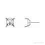 Sapphire Row Square 4-Prong Fleur-de-lis Earrings setting in Platinum, shown with a center stone (sold separately)