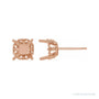 Sapphire Row Cushion 4-Prong Fleur-de-lis Earrings setting in 14K Rose Gold, shown with a center stone (sold separately)