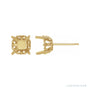 Sapphire Row Cushion 4-Prong Fleur-de-lis Earrings setting in 14K Yellow Gold, shown with a center stone (sold separately)