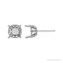 Sapphire Row Cushion 4-Prong Fleur-de-lis Earrings setting in Platinum, shown with a center stone (sold separately)