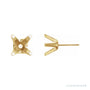 Sapphire Row Round 4-Prong Stud Earrings setting in 14K Yellow Gold, shown with a center stone (sold separately)