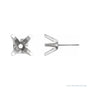 Sapphire Row Round 4-Prong Stud Earrings setting in Platinum, shown with a center stone (sold separately)