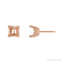 Sapphire Row Square 4-Prong Lace-Style Earrings setting in 14K Rose Gold, shown with a center stone (sold separately)