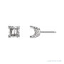 Sapphire Row Square 4-Prong Lace-Style Earrings setting in Platinum, shown with a center stone (sold separately)