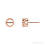 Sapphire Row Round Bezel-Set Stud Earrings setting in 14K Rose Gold, shown with a center stone (sold separately)