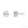 Sapphire Row Round Bezel-Set Stud Earrings setting in 14K White Gold, shown with a center stone (sold separately)