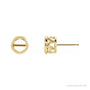 Sapphire Row Round Bezel-Set Stud Earrings setting in 14K Yellow Gold, shown with a center stone (sold separately)