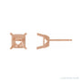 Sapphire Row Square 4-Prong Floral Stud Earrings setting in 14K Rose Gold, shown with a center stone (sold separately)