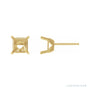 Sapphire Row Square 4-Prong Floral Stud Earrings setting in 14K Yellow Gold, shown with a center stone (sold separately)
