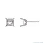 Sapphire Row Square 4-Prong Floral Stud Earrings setting in Platinum, shown with a center stone (sold separately)