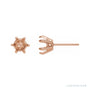 Sapphire Row Round Claw-Prong Stud Earrings setting in 14K Rose Gold, shown with a center stone (sold separately)