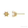 Sapphire Row Round Claw-Prong Stud Earrings setting in 14K Yellow Gold, shown with a center stone (sold separately)