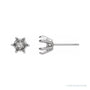 Sapphire Row Round Claw-Prong Stud Earrings setting in Platinum, shown with a center stone (sold separately)