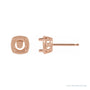 Sapphire Row Round 4-Prong Earrings setting in 14K Rose Gold, shown with a center stone (sold separately)