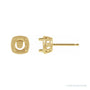 Sapphire Row Round 4-Prong Earrings setting in 14K Yellow Gold, shown with a center stone (sold separately)
