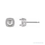 Sapphire Row Round 4-Prong Earrings setting in Platinum, shown with a center stone (sold separately)