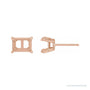 Sapphire Row Emerald Claw-Prong Stud Earrings setting in 14K Rose Gold, shown with a center stone (sold separately)