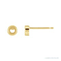 Sapphire Row Round Bezel-Set Rose-Cut Stud Earrings setting in 14K Yellow Gold, shown with a center stone (sold separately)