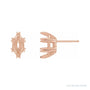 Sapphire Row Marquise Double Claw-Prong Stud Earrings setting in 14K Rose Gold, shown with a center stone (sold separately)