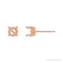 Sapphire Row Round 4-Prong Stud Earrings setting in 14K Rose Gold, shown with a center stone (sold separately)
