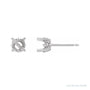 Sapphire Row Round 4-Prong Stud Earrings setting in 14K White Gold, shown with a center stone (sold separately)