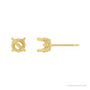 Sapphire Row Round 4-Prong Stud Earrings setting in 14K Yellow Gold, shown with a center stone (sold separately)