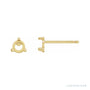 Sapphire Row Round 3-Prong Claw Rose-Cut Stud Earrings setting in 14K Yellow Gold, shown with a center stone (sold separately)