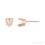 Sapphire Row Heart 5-Prong V-End Stud Earrings setting in 14K Rose Gold, shown with a center stone (sold separately)