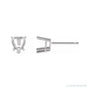 Sapphire Row Heart 5-Prong V-End Stud Earrings setting in Platinum, shown with a center stone (sold separately)