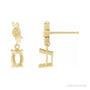 Sapphire Row Floral Earrings setting in 14K Yellow Gold, shown with a center stone (sold separately)