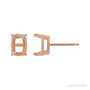 Sapphire Row Elongated Cushion 4-Prong Stud Earrings setting in 14K Rose Gold, shown with a center stone (sold separately)