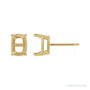 Sapphire Row Elongated Cushion 4-Prong Stud Earrings setting in 14K Yellow Gold, shown with a center stone (sold separately)