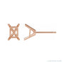 Sapphire Row Emerald 4-Prong Cocktail-Style Stud Earrings setting in 14K Rose Gold, shown with a center stone (sold separately)