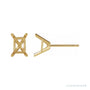 Sapphire Row Emerald 4-Prong Cocktail-Style Stud Earrings setting in 14K Yellow Gold, shown with a center stone (sold separately)