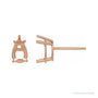Sapphire Row Pear 5-Prong Stud Earrings setting in 14K Rose Gold, shown with a center stone (sold separately)