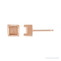 Sapphire Row Square 4-Prong Stud Earrings setting in 14K Rose Gold, shown with a center stone (sold separately)